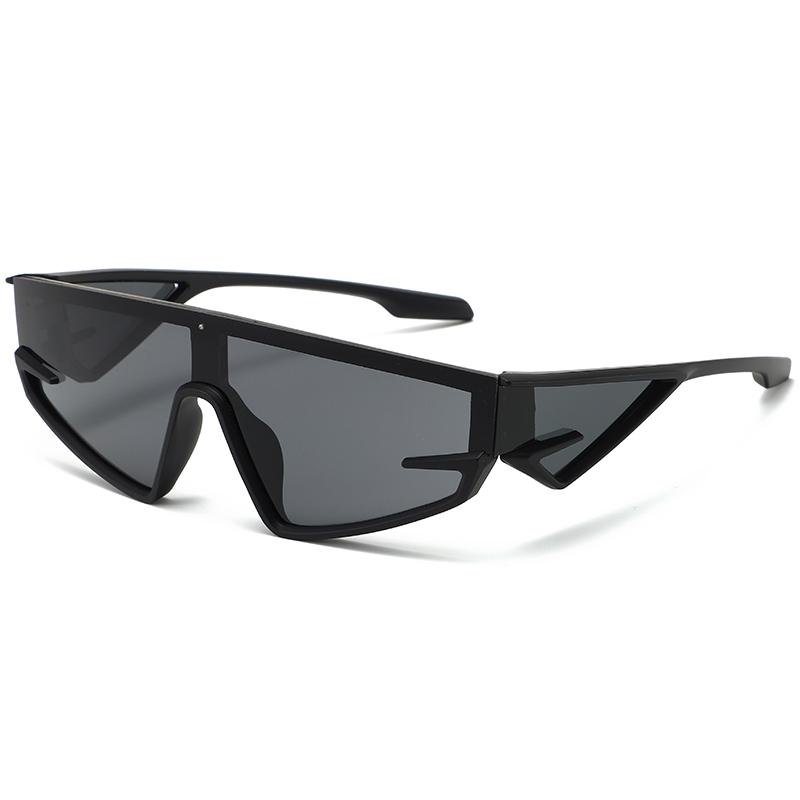 

European And American Hip-Hop Retro Futuristic Tech-Savvy Cool Sunglasses Large Punk Sporty Style Y2K Sunglasses 137