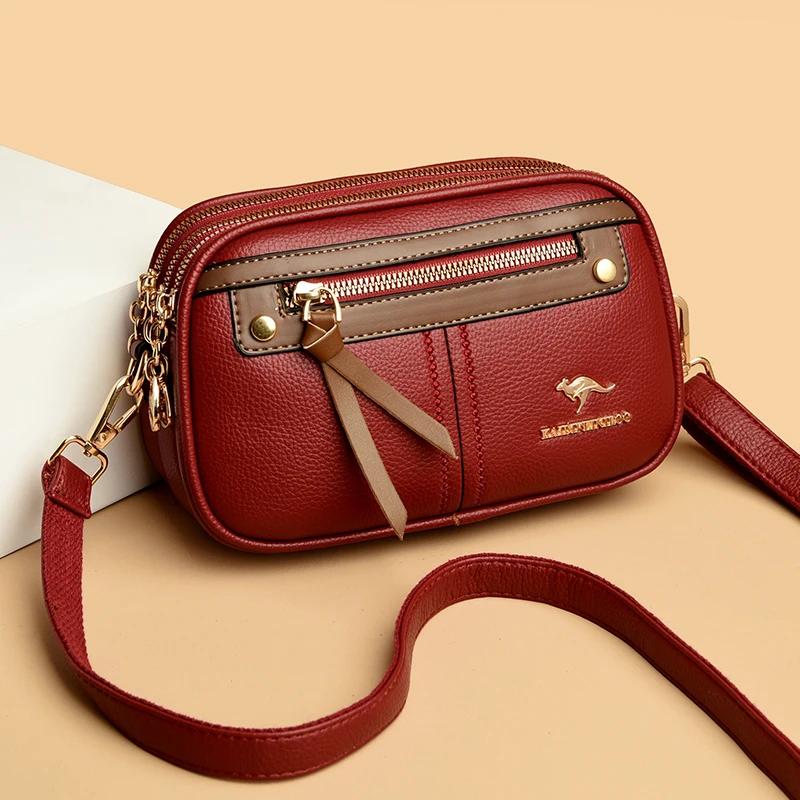 High Quality Pu Casual Women Cross Body Compact Messenger Bag Handbag Shoulder Over Bags Fashion Women'S Lightweight Underarm Bag