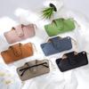 New Leather Literary Glasses Bag, Sunglasses, Sunglasses Storage Bag, High-end Ins Portable Men's and Women's Ultra-thin Models