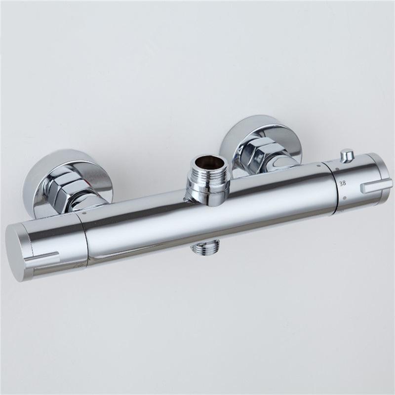 Thermostatic Bathtub Shower Faucet Chrome Thermostatic Mixer Value Dual Handle Wall Mounted Bathroom Shower Mixer Taps