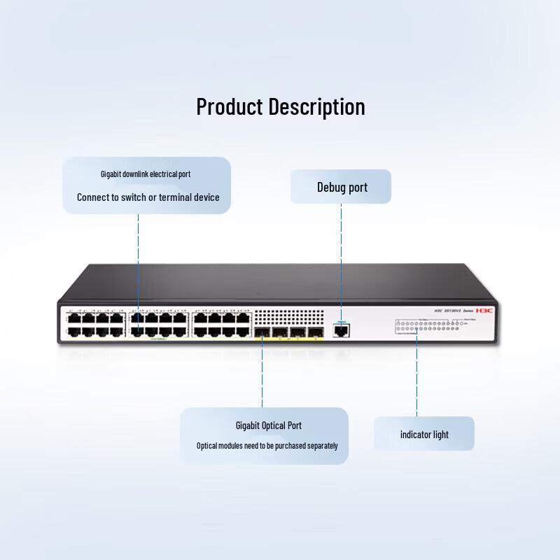 H3C S5130V2-28P-LI Enterprise Gigabit Layer 3 Managed Network Switch