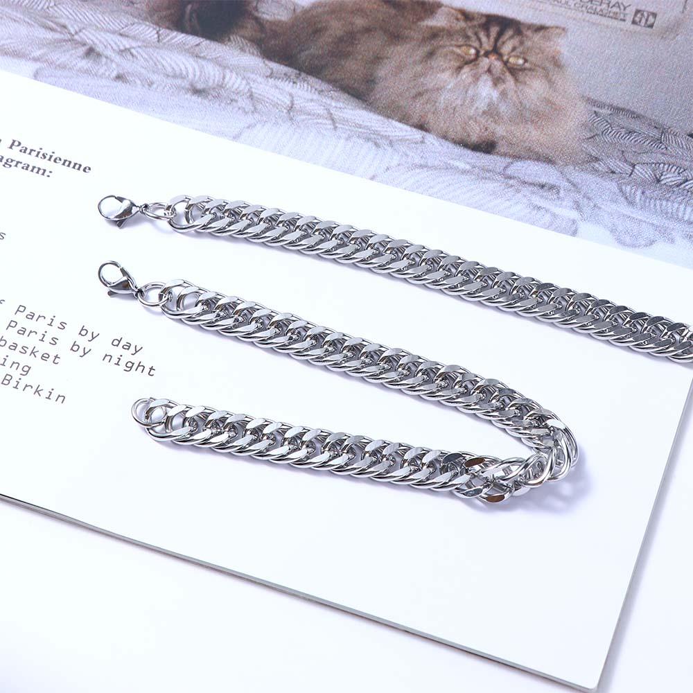 Steel Accessories Punk Cuban Link Chain Hip Hop Men's Bracelets Heavy Chain Bracelets Punk Jewelry