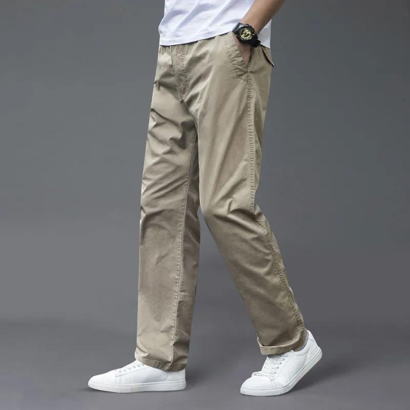 Male Spring Autumn Thin Section Loose Straight Large Size Men's Casual Pants Tide Brand Youth Solid Color Long Pants Male