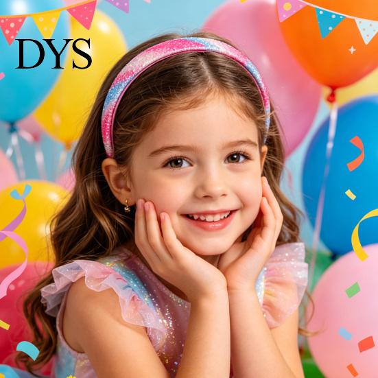 Kinder Haaraccessoire Meisjes Hoofdband met Gladde Tandkam Anti-slip Ontwerp Regenboog Kleurverloop Hartjes Sterren Decoratie Hoepel Anti-slip Hoofdband