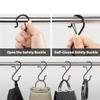 50pcs Heavy Duty S Hook with Safety Latch Design for Kitchen Bathroom Bedroom Hanging Pans Pots Coats Bags Plants Utility Hooks