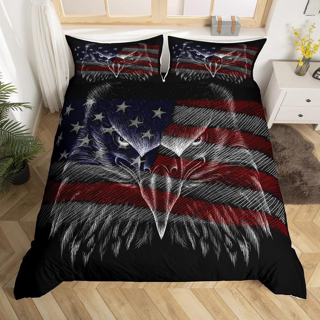 Adler Muster 3D Digitaldruck Quilt Set Dreiteiliges Bettwäscheset