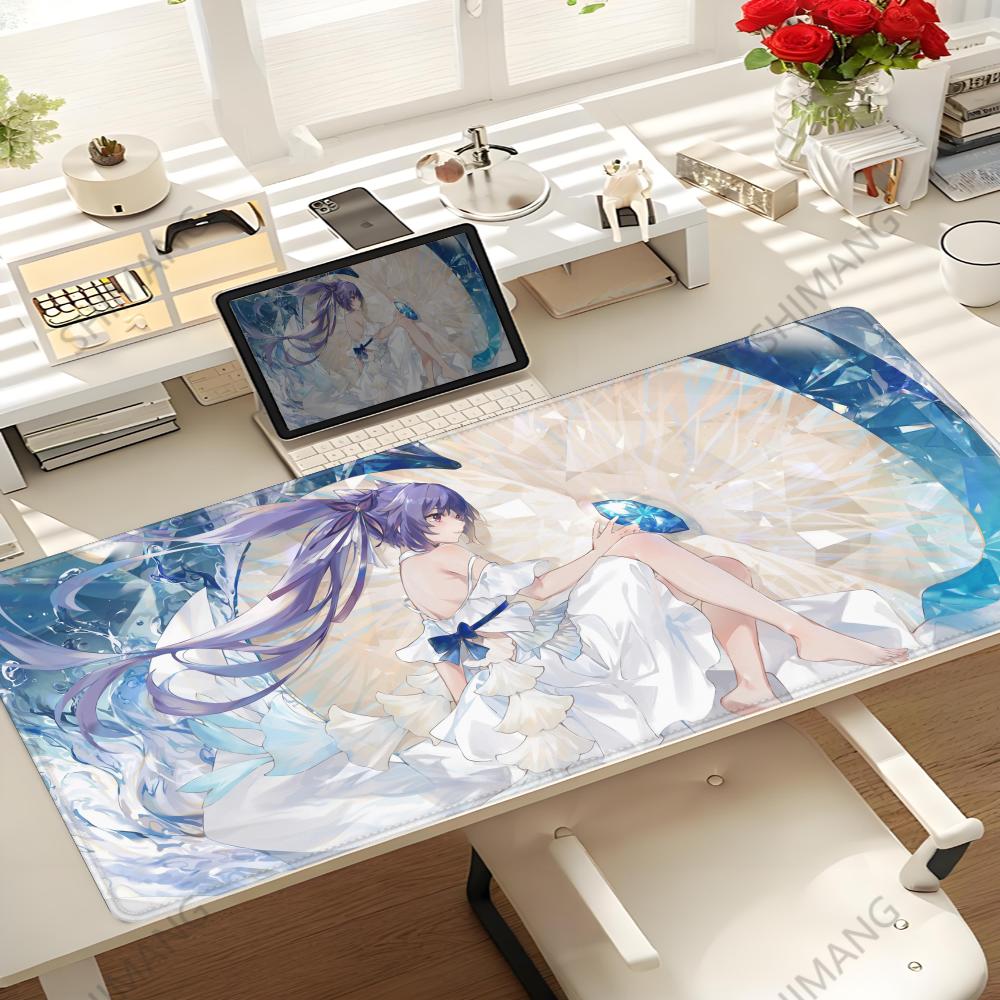 Genshin Impact Keqing Mousepad Large Gaming Mouse Pad LockEdge Thickened Computer Keyboard Table Desk Mat