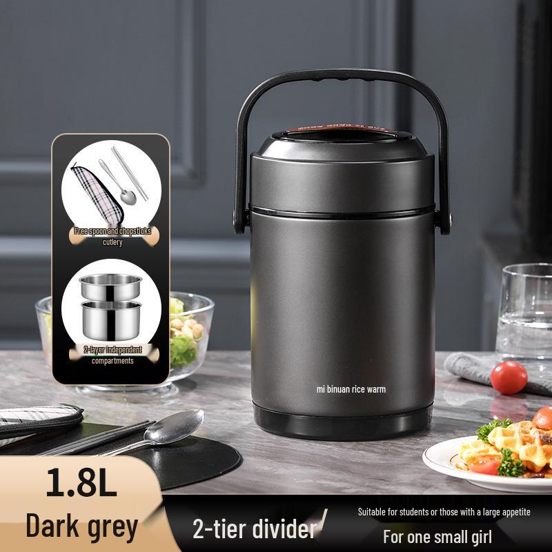 Winter Stainless Steel Insulated Multi-layer Lunch Box - Portable, Large Capacity, Keeps Food Hot for 24 Hours, Perfect for Home or Office.