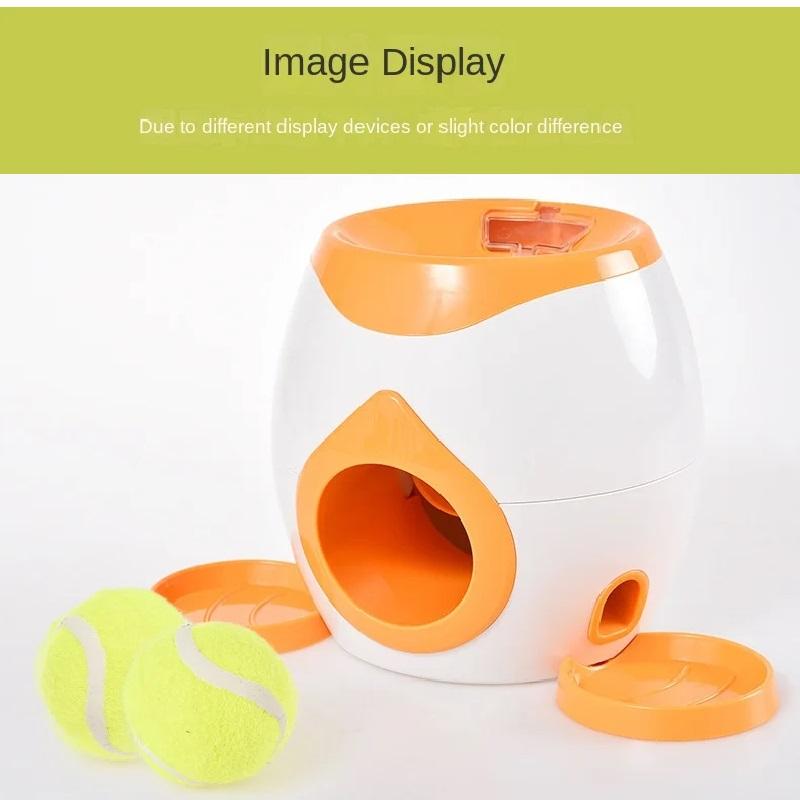 2-in-1 Automatic Pet Feeder and Tennis Ball Launcher, Training Reward Machine for Dogs