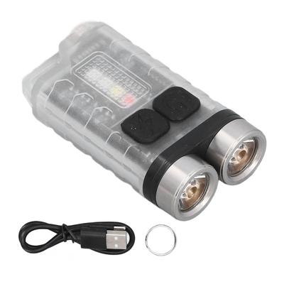 Schlüsselanhänger-Taschenlampe 900LM Weiße LED IP65 Wasserdicht Magnetischer Schwanz Fluoreszierende EDC-Taschenlampe mit