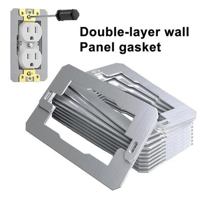 10Pcs Dual-Plate Wall Plate Spacers Stainless Steel Flush Fit Device Leveling Plate Loose Wall Electrical Outlet Switch Repair Receptacle Spacer