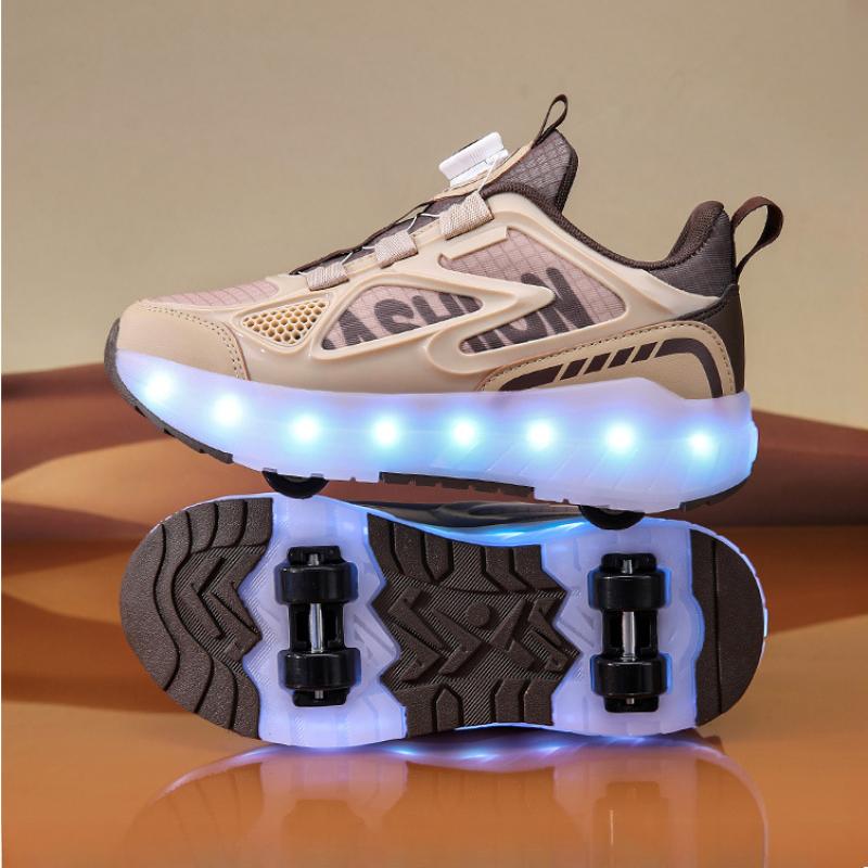 

Светящиеся детские роликовые коньки с 4 колесами и съемными колесами для мальчиков летом, спортивная обувь для девочек с колесами, кроссовки 40