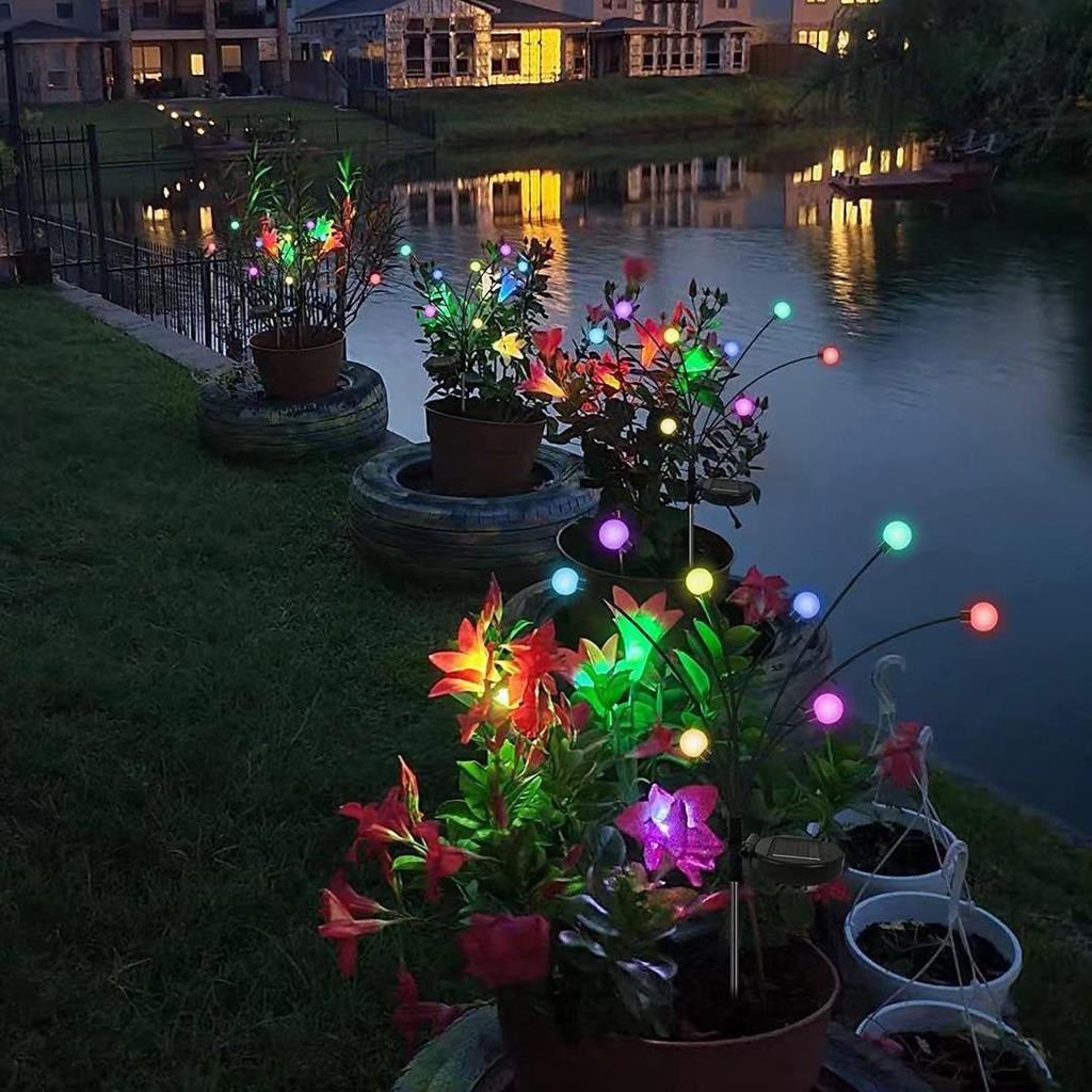 Grenzüberschreitendes LED Solar Glühwürmchen Gartenlicht: Windbetriebene, schwingende Hofdekoration für Festivals.