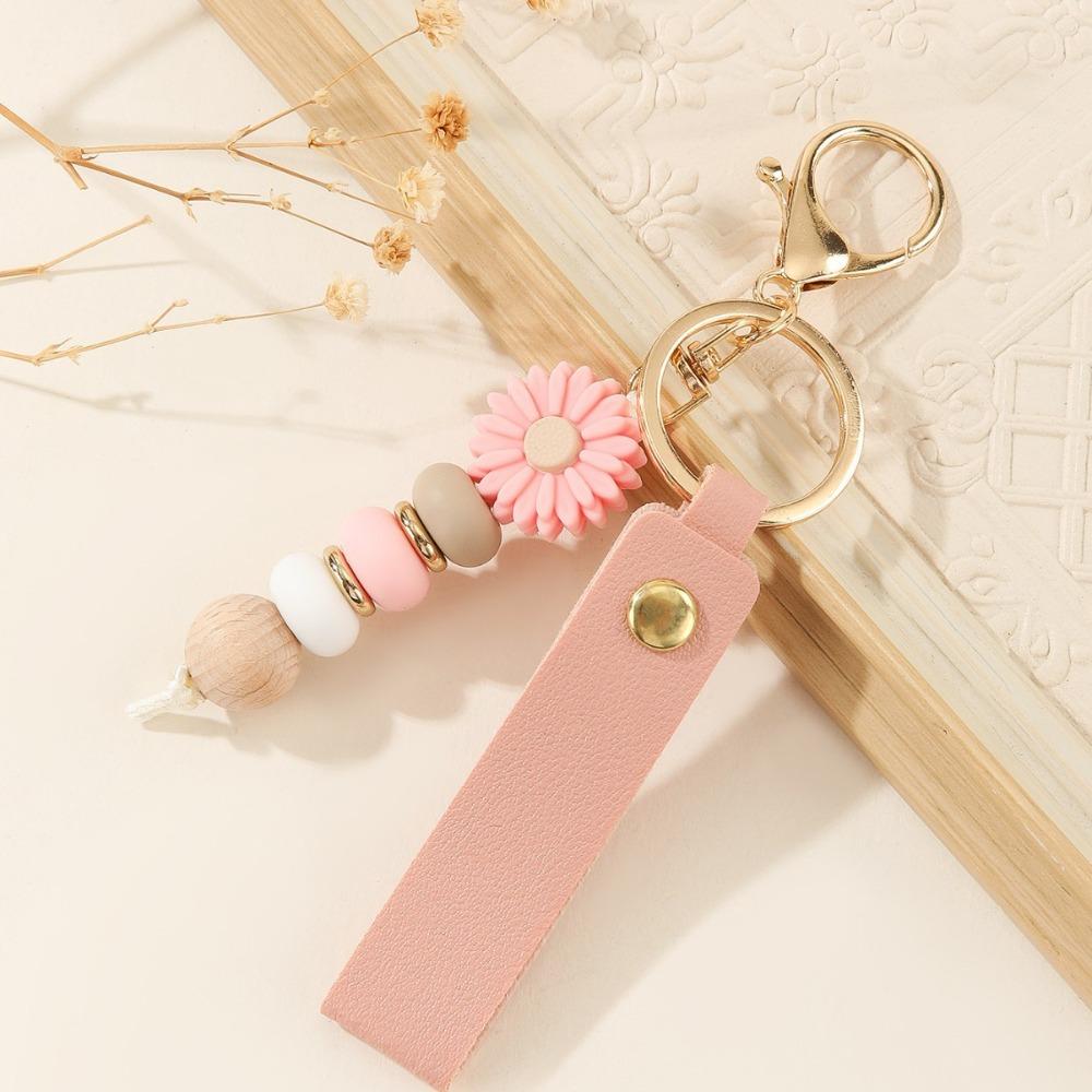Colored Bag Pendant Silicone Mobile Phone Lanyard New Daisy Pendant Keychain  Gifts