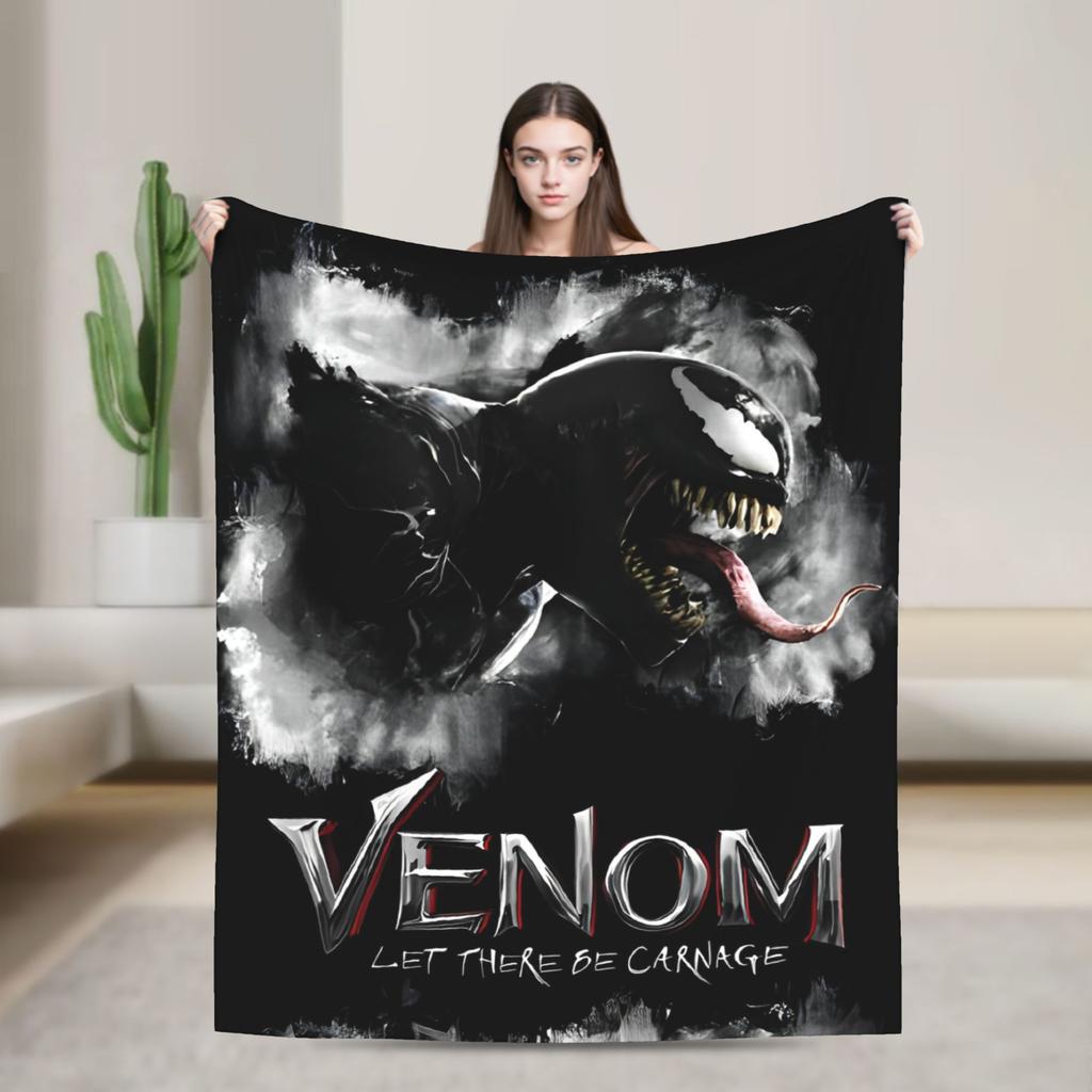 Venom Blanket  Warm Street Trend Plush Throw Blanket For Children Bedroom Flannel Bedspread Bed Cover