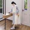 Women's Spring 2025 Playful Two-Piece: Colorful Button Shirt Dress & Tassel Knit Vest Suit