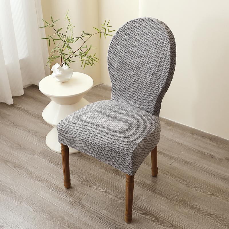 1/4Pcs Solid Color T-Shaped Grid French Circular Backrest Chair Cover Suitable For All Seasons Suitable For Family Wedding Decor