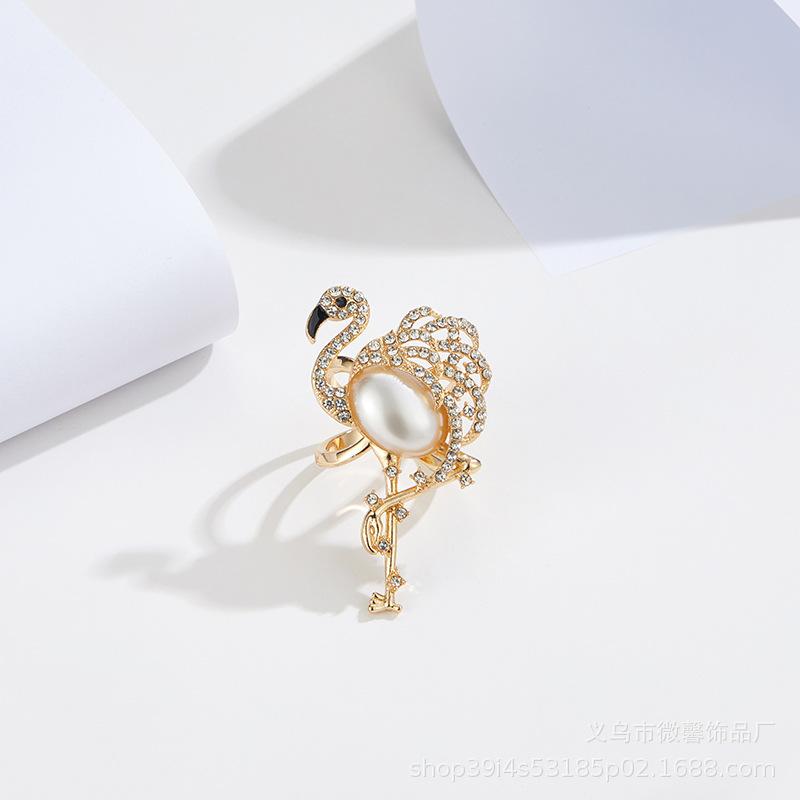 Фламинго, маленькая пчела Европейские и американские креативные животные аксессуары модные ретро милые животные бриллиантовая шелковая шарфовая пряжка