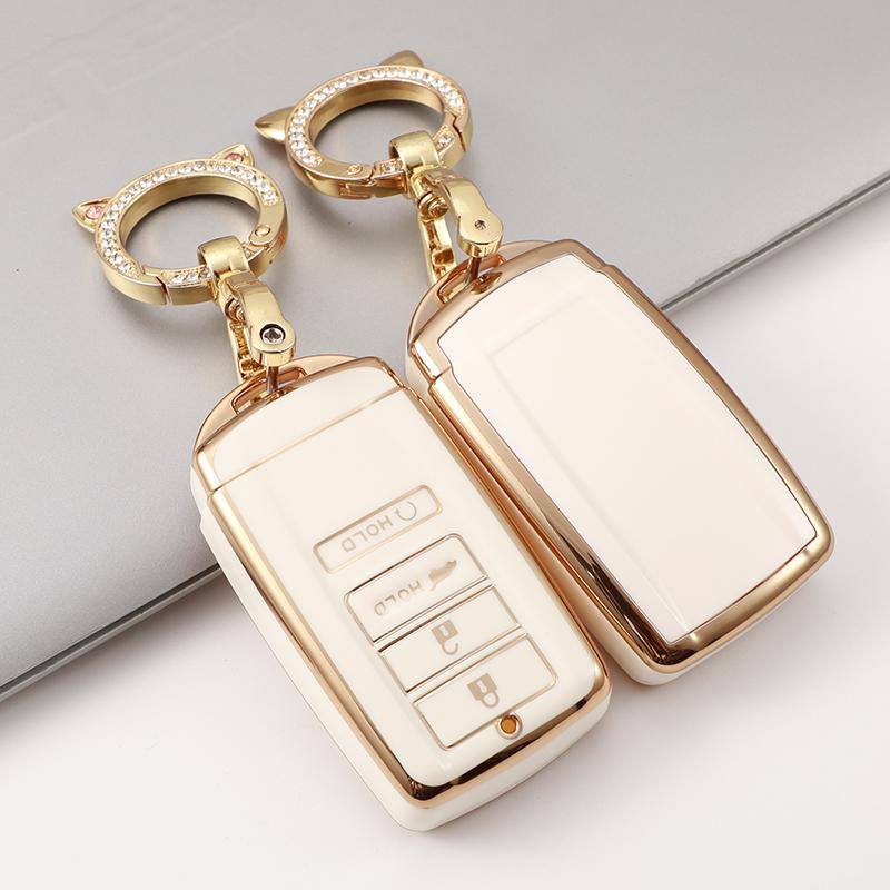 Buy TPU Gold Edge Style Car Key Case Cover Shell Fob for Honda Acura ...