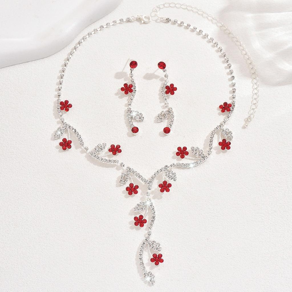 3pcs Sexy and Elegant Flower Pendant Women's Necklace Earring Set Niche Design Birthday Party Wedding Banquet Dress Accessories