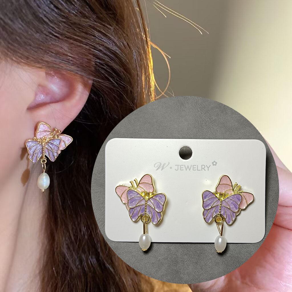 925 Silver Needle Vintage Green Crystal Butterfly Drop Earrings For Women Jewelry 2026 Trending Luxury Zircon Women's Earrings