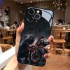 Motorcycle pattern tempered glass phone case suitable for iPhone 17 16 15 14 13 12 11 Pro/Max/Plus anti drop and shockproof
