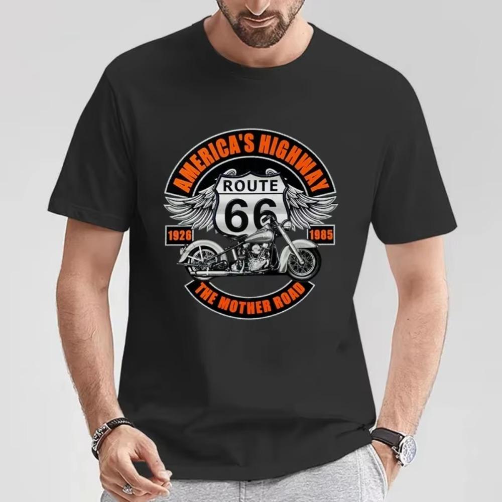 Mens Motorcycle T-shirt-Unique Wings Design,Stylish Letter Pattern,Relaxed Casual Short Sleeve Perfect for Summer Outdoor Tshirt