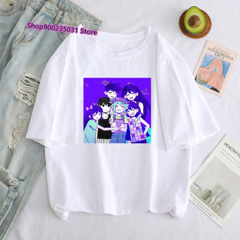 Tričko pro ženy Letní topy Omori Oblečení Ženy Potisk Estetické Streetwear Tričko Ulzzang Tričko Tumblr Omori Dámské