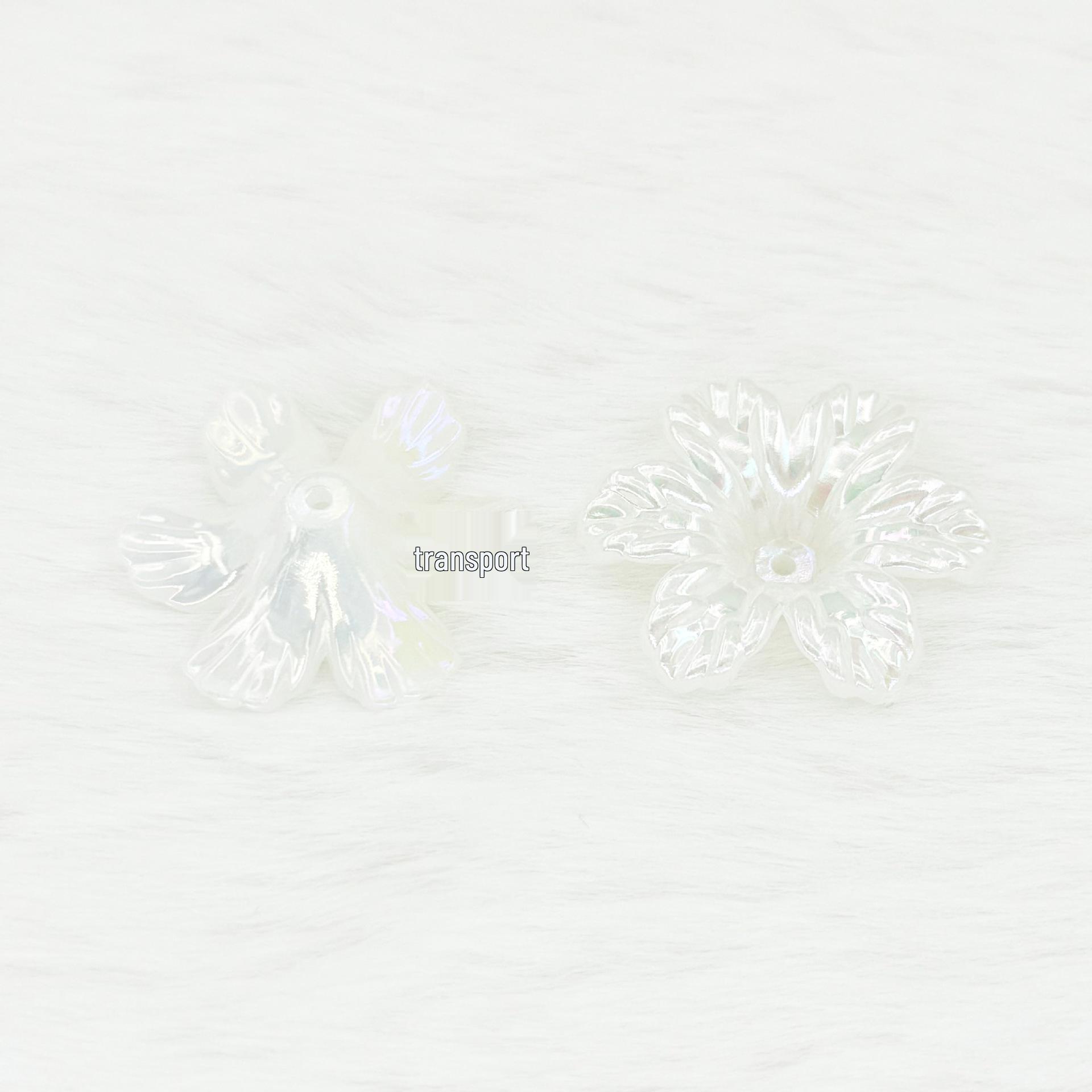 Iridescent Acrylic Six-Petal Flower Pendant – Versatile 3D Jewelry Ornament 32mm