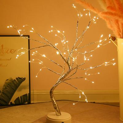 LED Table Lamp, Desktop Decoration 36 Pearls LED Lights for Home, Bedroom, Indoor, Wedding Party, Decoration Touch Switch Battery/USB Powered
