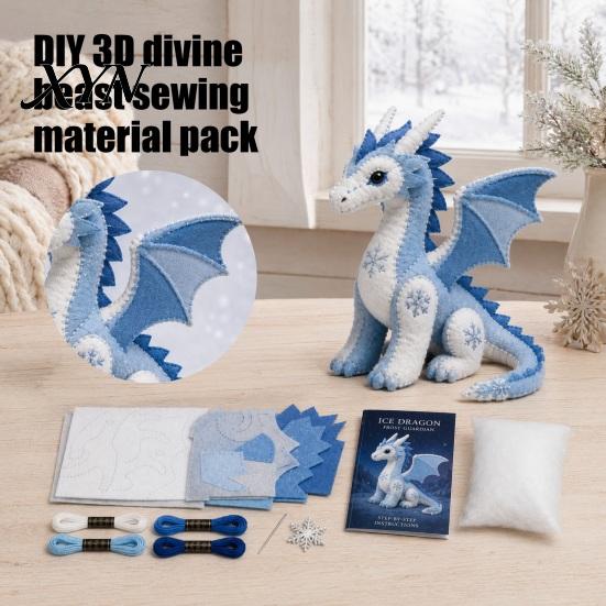 Bildschirmfreie Aktivität für Kinder Arktische Tiere DIY Patchwork-Set Anfänger, Winterwächter Tier-Nähset, 3D Anfänger Kuscheltier Mythisches Wesen