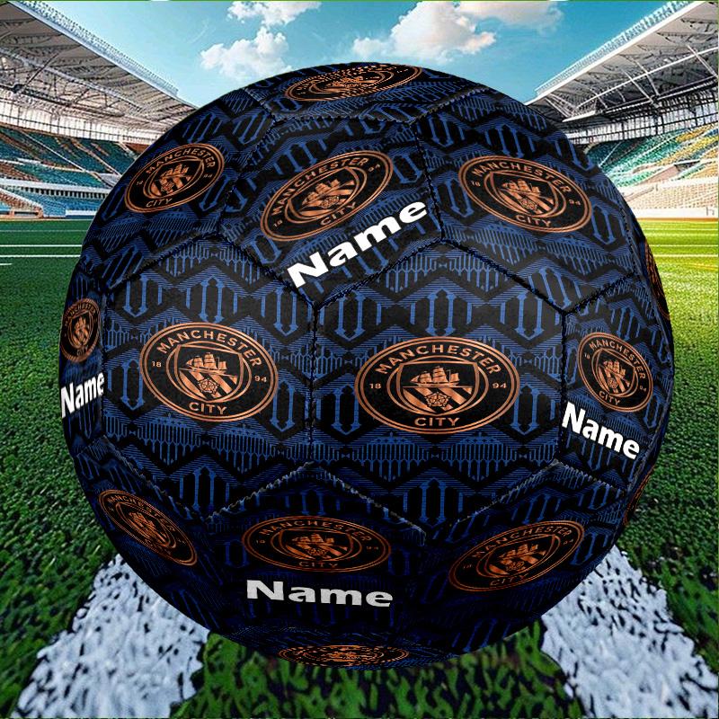 Custom Name Personalized Manchester City FC-A Print Size 5 Soccer Ball Training & Match Football, for Team, Kicking, Gift for Football Enthusiasts