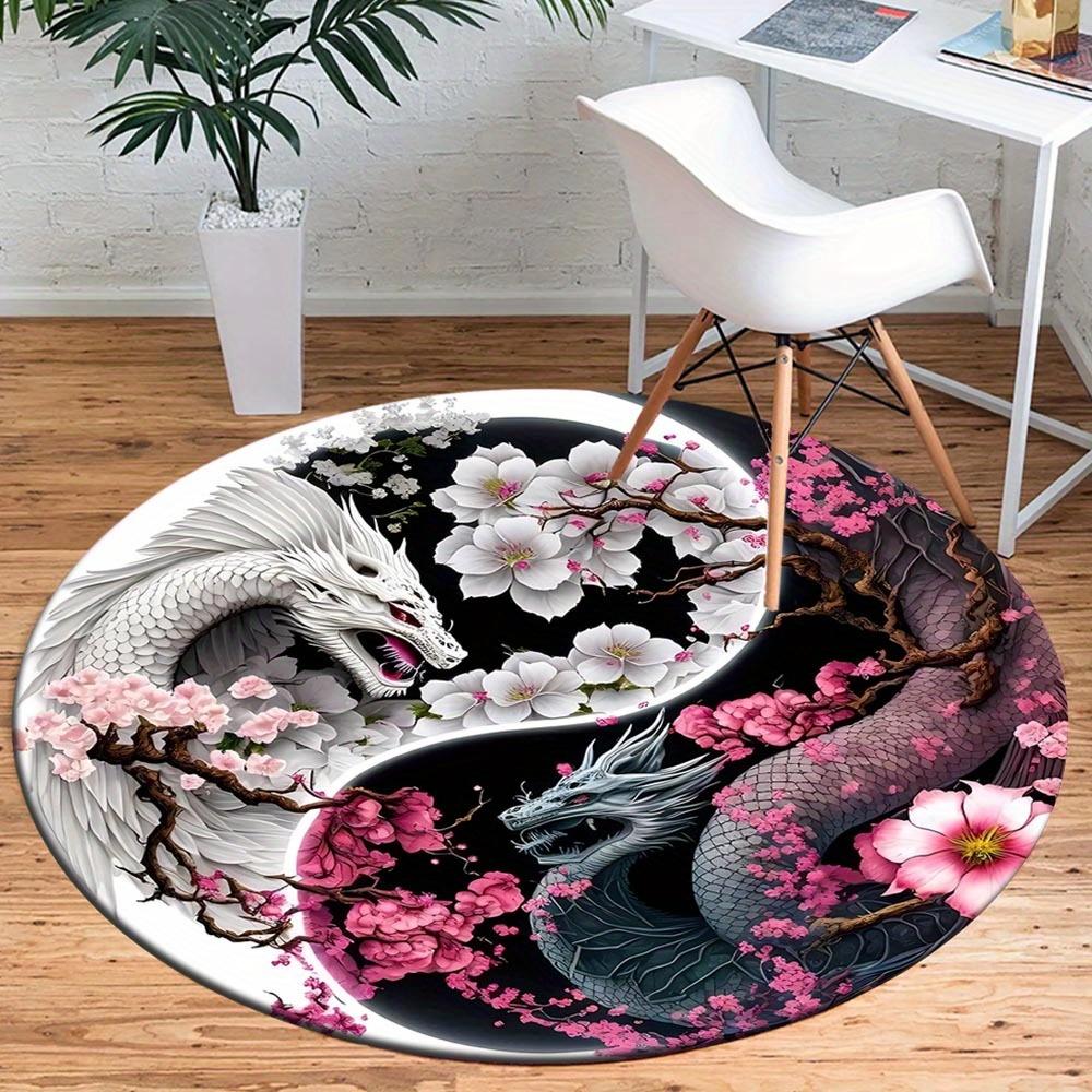 

1pc Retro 1089447942 Pattern Round Floor Mat, Non-slip for Living Room Bedroom Chair Carpets Home Decor Gifts, Home Decor Room Decor Outdoor 80cm by 80cm