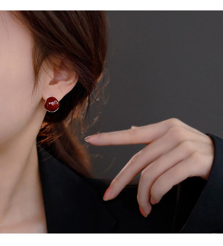 French Earrings, Niche Design, High-End Earrings, Women's Red Temperament, Socialite Earrings