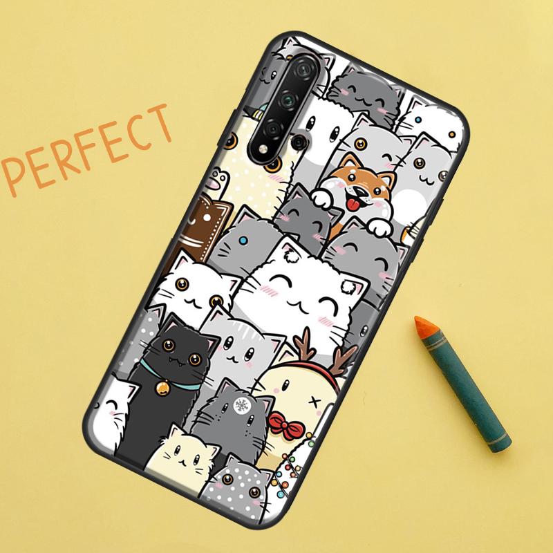 Funny Cute Cats For Huawei Nova 8i 12i 11i 12s Y73 Y72 Y61 Y91 Y90 Y70 Y60 9 10 SE P30 P40 Lite P60 Pro Case
