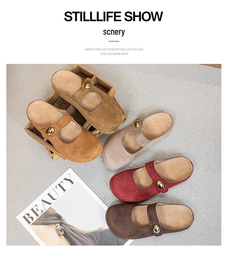 Versatile Women's Closed-Toe Retro Mules with Thick Soles - 2026 Spring Slip-On Casual Shoes