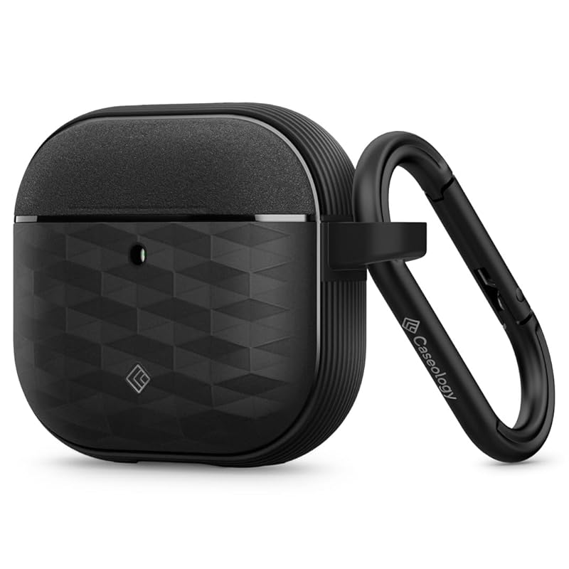 

Caseology AirPods 4 (2024) 4th generation (USB-C) correspondence case TPU PC luxury durability With carabiner - Parallax (matte black)