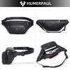 HUMERPAUL Men leather waist bag multifunctional cowhide leisure sports mobile phone waist bag multi-compartment chest bag large-capacity shoulder bag