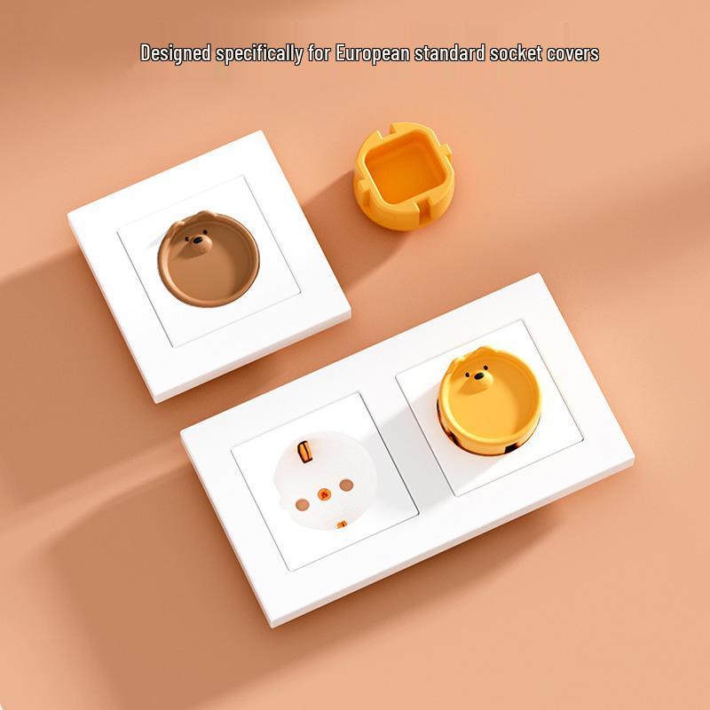 16A European/German/French Standard Dustproof Wall Socket with Cover, 86 Type, 2 Round Holes, Concealed Installation