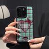 Applicable to iPhone17Promax mobile phone case plaid love Apple 16/15 water condensation case anti-drop 14 protective case