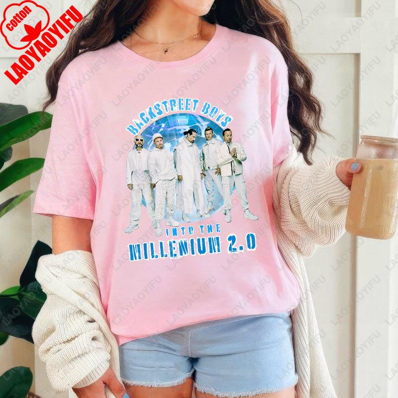 Backstreet Boys Millennium Tour Hudební Vintage Tričko Pánské Dámské Hipster Populární Vrcholy Letní Móda Streetwear Unisex Trička Dárek