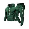 Men's Casual Color Letter-printed Sweatshirt Set, Men's Hooded Drawstring Sweatshirt And Sweatpants Two-piece Set
