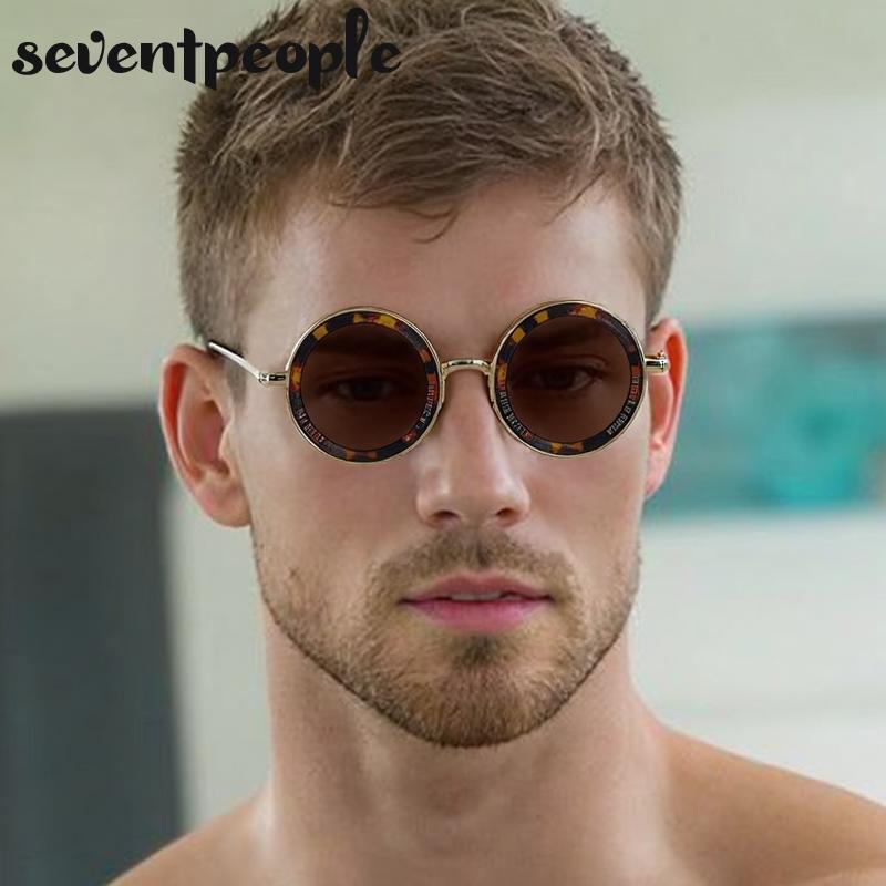 Steampunk Small Frame Round Sunglasses Men Luxury Brand Vintage Metal Sunglass For Ladies Classic UV400 Protection Shades