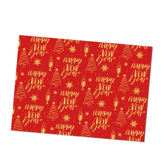 5Pcs Christmas Wrapping Paper Gold Foil Gift Wrap with Holiday Tree Designs Flower Bouquet Packing Paper for DIY Present Packaging