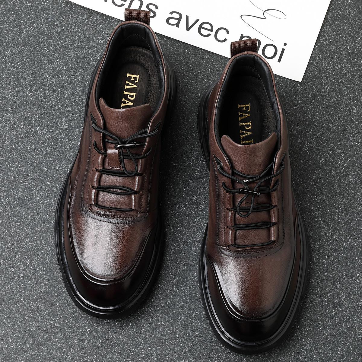 

2025 business casual leather shoes men s leather high-end men s shoes British style first-layer cowhide men s board shoes trendy 43