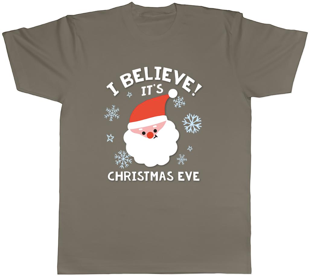 I Believe its Christmas Eve Unisexs TShirt Xmas Santa Face Tee Gift