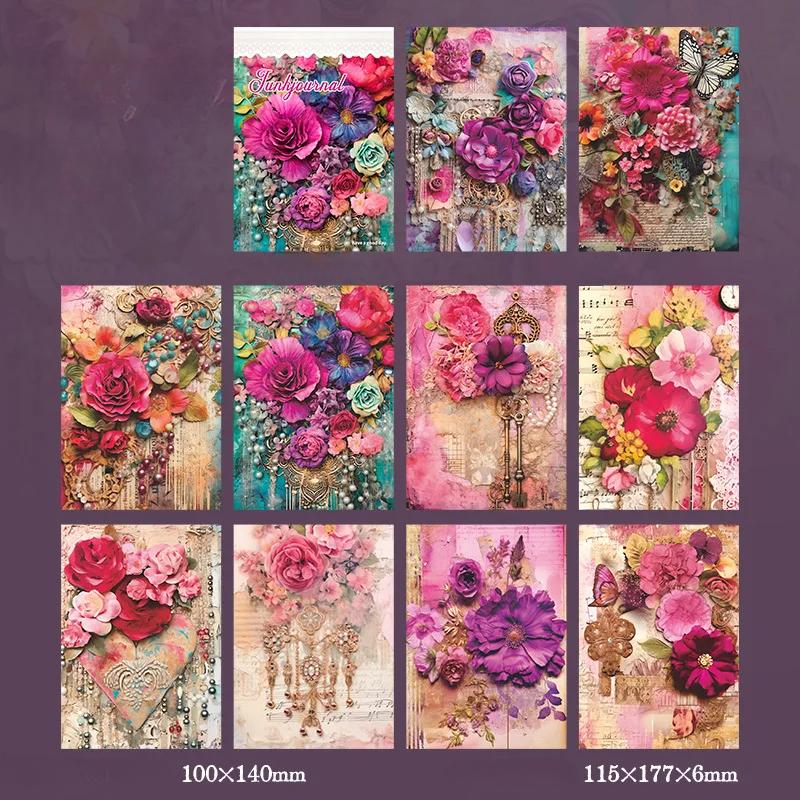 

30 шт./лот Винтажные цветы INS Растения Декоративная бумага ручной работы DIY Скрапбукинг Креативность Фоновая бумага