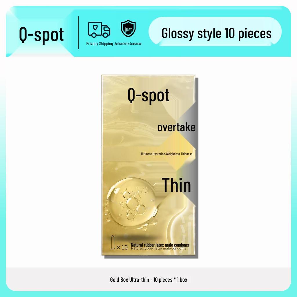 Q Point Ultra-Thin Lubricated Condoms - 10 Count Moisturizing & Safe for Adult Family Planning