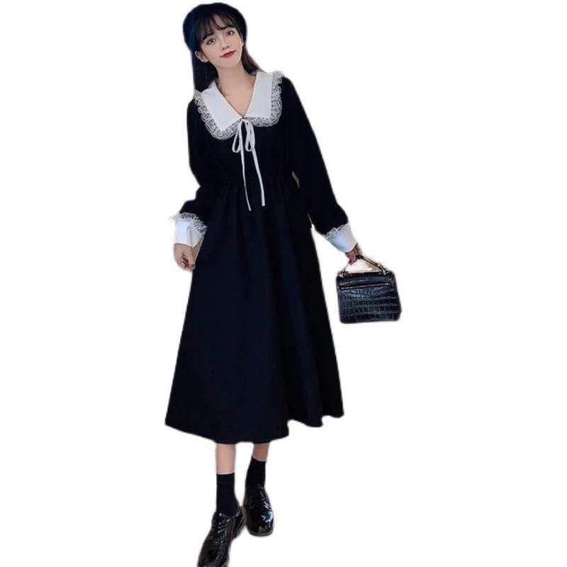 Dress Autumn and Winter New Foreign Style New Small French Fairy Dress Female Waist Thin Temperament Long Dress