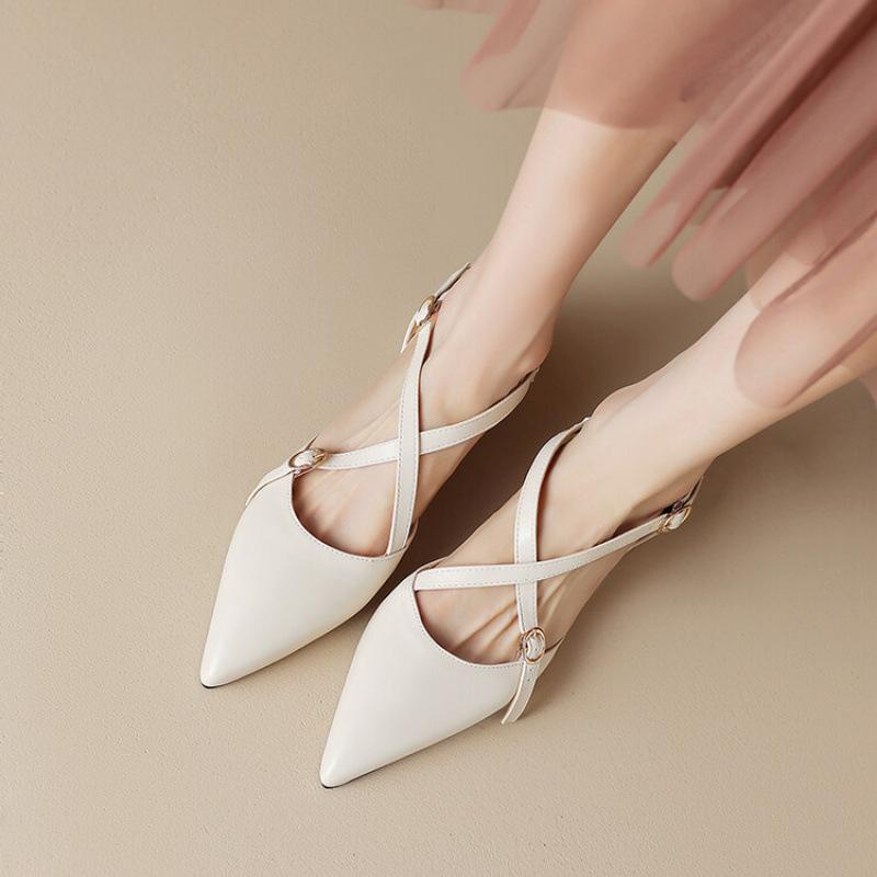 Summer women's bag head sandals comfortable soft sole casual solid color bag heel buckle new size flat bottom sandals women
